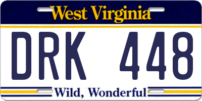 WV license plate DRK448