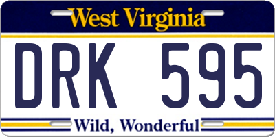 WV license plate DRK595
