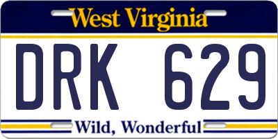 WV license plate DRK629