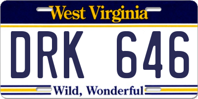 WV license plate DRK646