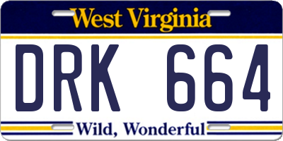 WV license plate DRK664