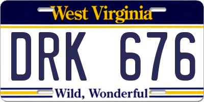 WV license plate DRK676