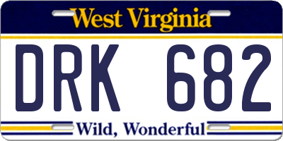 WV license plate DRK682