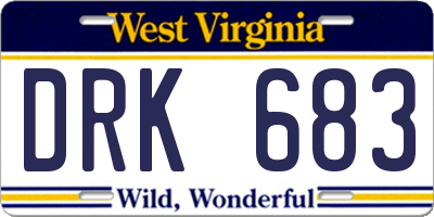 WV license plate DRK683