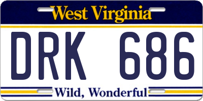WV license plate DRK686