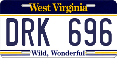 WV license plate DRK696