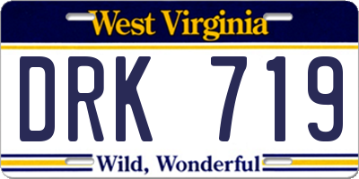 WV license plate DRK719