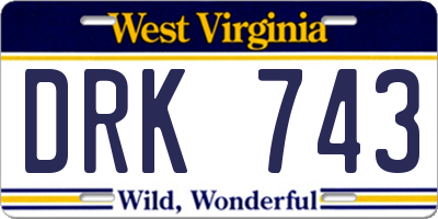 WV license plate DRK743