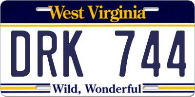 WV license plate DRK744