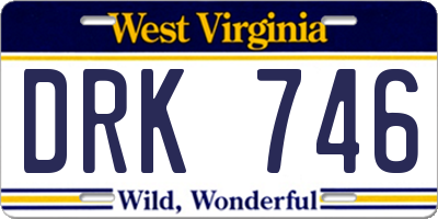WV license plate DRK746