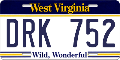 WV license plate DRK752