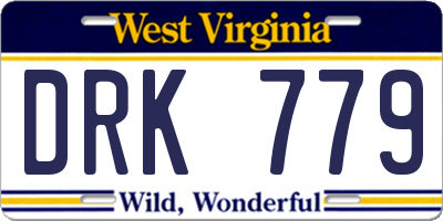 WV license plate DRK779