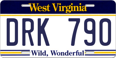 WV license plate DRK790