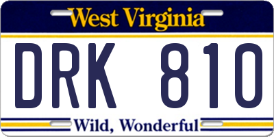 WV license plate DRK810
