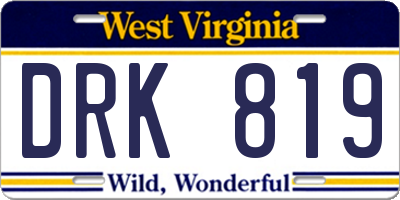 WV license plate DRK819