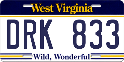 WV license plate DRK833