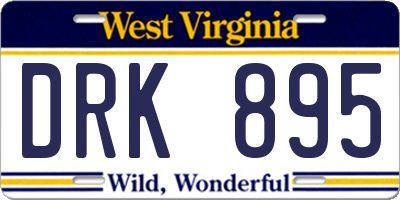 WV license plate DRK895