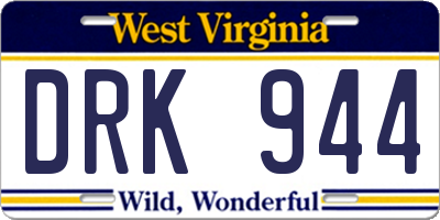 WV license plate DRK944