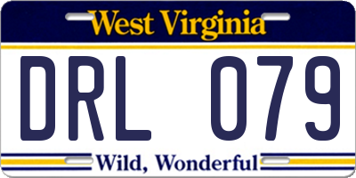 WV license plate DRL079