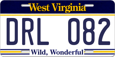 WV license plate DRL082