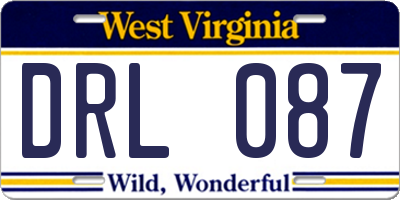 WV license plate DRL087