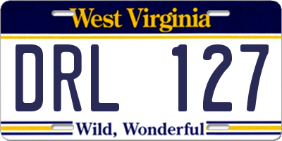 WV license plate DRL127