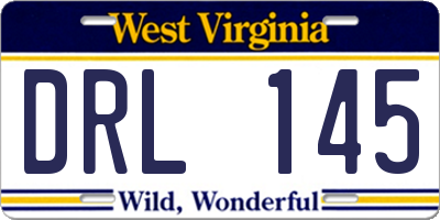 WV license plate DRL145
