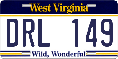 WV license plate DRL149