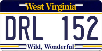 WV license plate DRL152