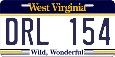 WV license plate DRL154