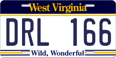 WV license plate DRL166