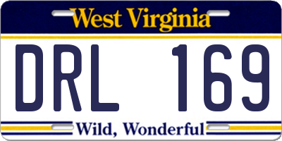 WV license plate DRL169