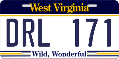 WV license plate DRL171