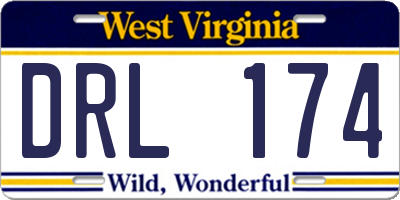 WV license plate DRL174