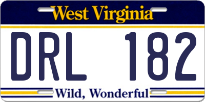 WV license plate DRL182