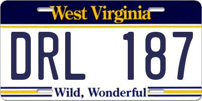 WV license plate DRL187