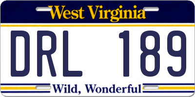 WV license plate DRL189