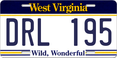 WV license plate DRL195