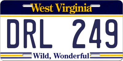 WV license plate DRL249