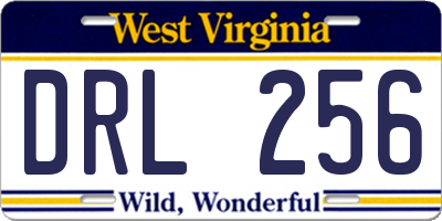 WV license plate DRL256