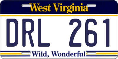 WV license plate DRL261