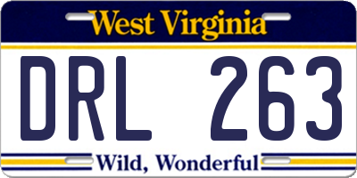 WV license plate DRL263