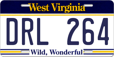 WV license plate DRL264