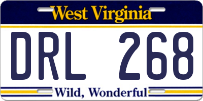 WV license plate DRL268