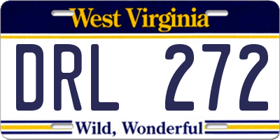 WV license plate DRL272