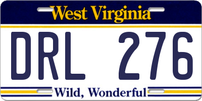 WV license plate DRL276