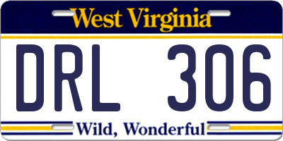 WV license plate DRL306