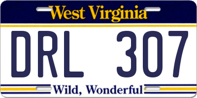 WV license plate DRL307