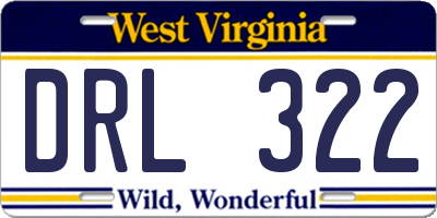 WV license plate DRL322
