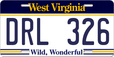 WV license plate DRL326